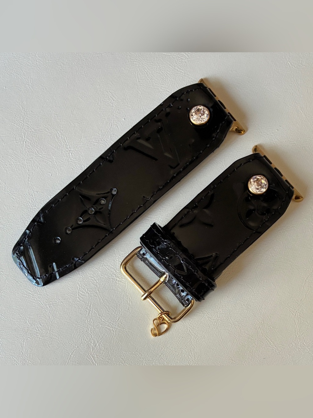 Authentic Upcycled LV Nior Magnetique Vernis Apple Watch Band - 38-41mm